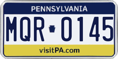 PA license plate MQR0145