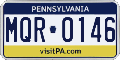 PA license plate MQR0146