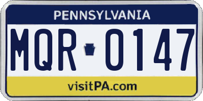 PA license plate MQR0147