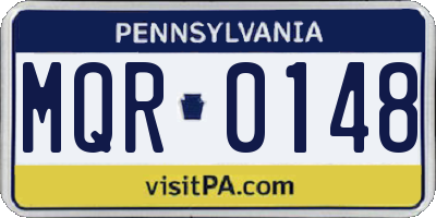 PA license plate MQR0148