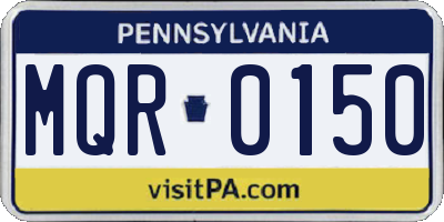 PA license plate MQR0150