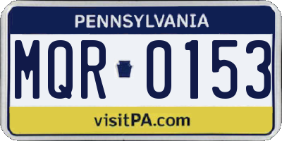 PA license plate MQR0153