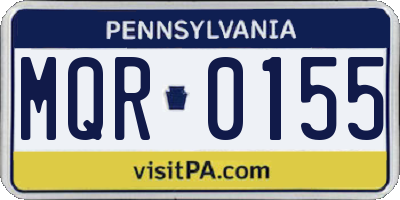 PA license plate MQR0155
