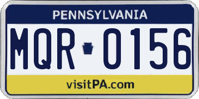 PA license plate MQR0156