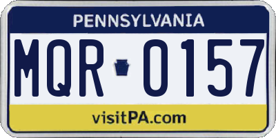 PA license plate MQR0157