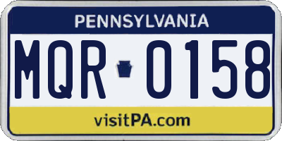 PA license plate MQR0158