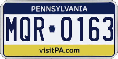 PA license plate MQR0163