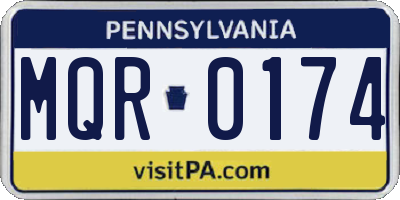 PA license plate MQR0174