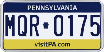 PA license plate MQR0175