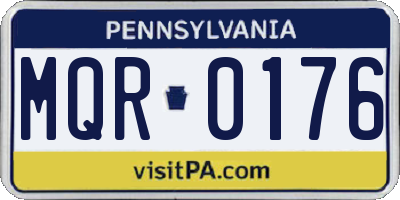 PA license plate MQR0176