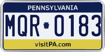 PA license plate MQR0183