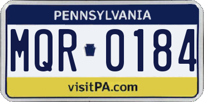 PA license plate MQR0184