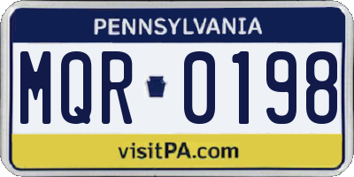 PA license plate MQR0198