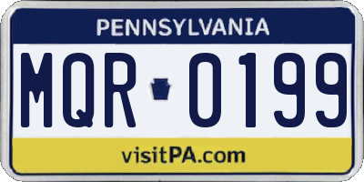 PA license plate MQR0199