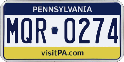 PA license plate MQR0274