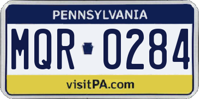 PA license plate MQR0284