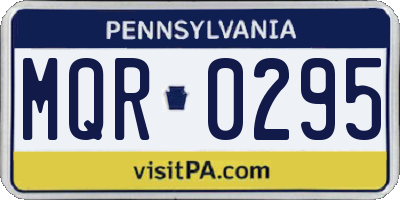 PA license plate MQR0295