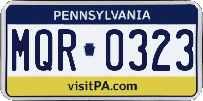 PA license plate MQR0323