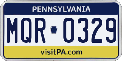 PA license plate MQR0329