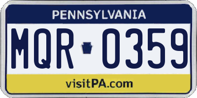PA license plate MQR0359