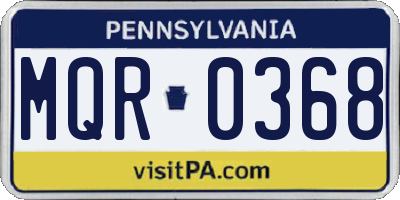 PA license plate MQR0368