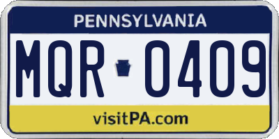 PA license plate MQR0409