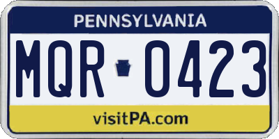 PA license plate MQR0423