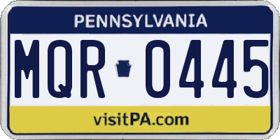 PA license plate MQR0445