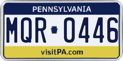 PA license plate MQR0446