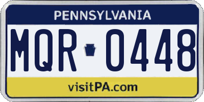 PA license plate MQR0448