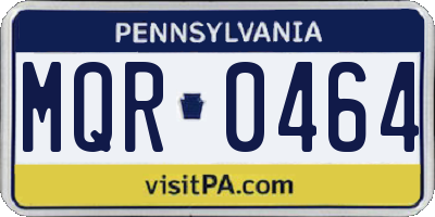 PA license plate MQR0464