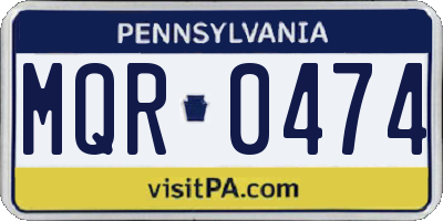 PA license plate MQR0474
