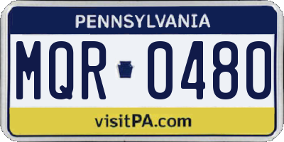 PA license plate MQR0480