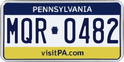 PA license plate MQR0482