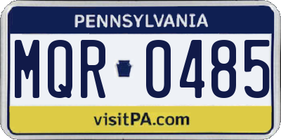 PA license plate MQR0485