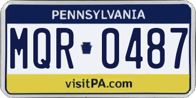PA license plate MQR0487