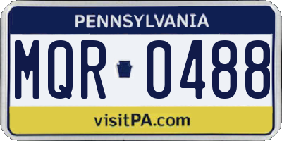 PA license plate MQR0488