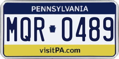 PA license plate MQR0489