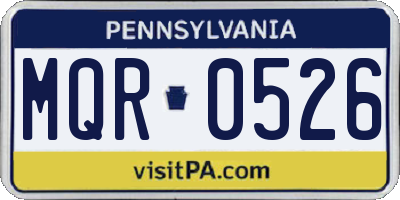 PA license plate MQR0526
