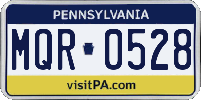 PA license plate MQR0528