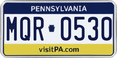 PA license plate MQR0530
