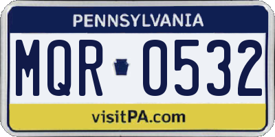 PA license plate MQR0532