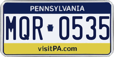 PA license plate MQR0535