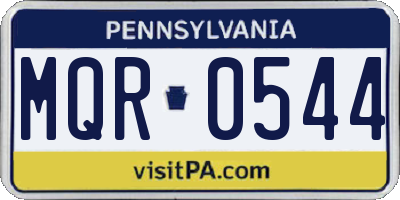 PA license plate MQR0544
