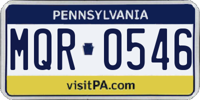 PA license plate MQR0546
