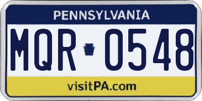 PA license plate MQR0548