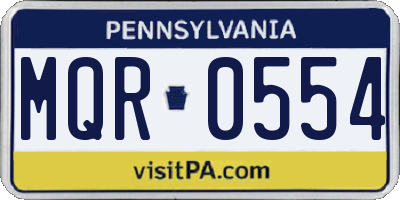 PA license plate MQR0554