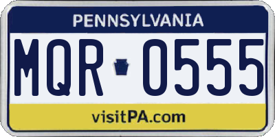 PA license plate MQR0555