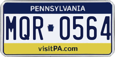 PA license plate MQR0564