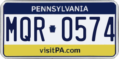 PA license plate MQR0574